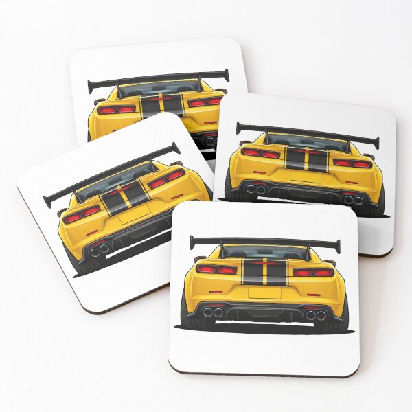 Item preview, Yellow Muscle Car Rear View – Racing Stripe Performance Design designed and sold by GT Garage.