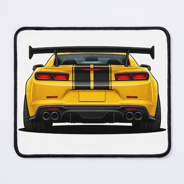Item preview, Yellow Muscle Car Rear View – Racing Stripe Performance Design designed and sold by GT Garage.