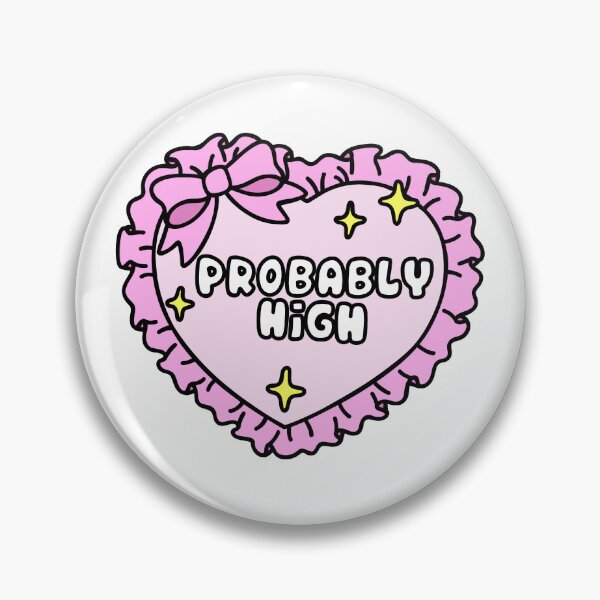 Item preview, Probably High Coquette Pink Heart Bow Stoner Art designed and sold by MycoMindsMedia.