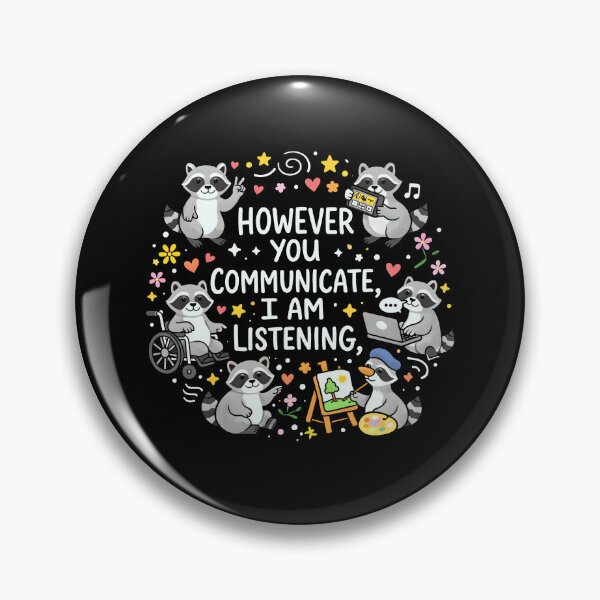 Item preview, However You Communicate I'm Listening AAC SLP Silly Raccoon  Design, Deaf Awareness Support Gift, ASL Sign Language Support Graphic Tee Raccoon  designed and sold by AsturShop.
