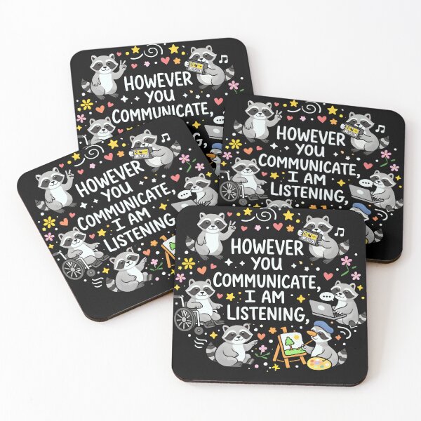 Item preview, However You Communicate I'm Listening AAC SLP Silly Raccoon  Design, Deaf Awareness Support Gift, ASL Sign Language Support Graphic Tee Raccoon  designed and sold by AsturShop.