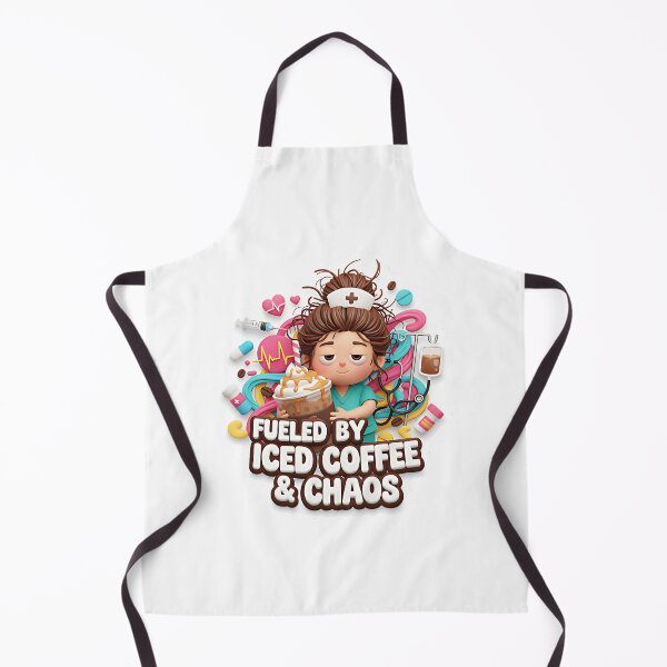 Item preview, Funny Nurse Iced Coffee & Chaos Sticker - Healthcare Humor PNG designed and sold by JobVibeStudio.