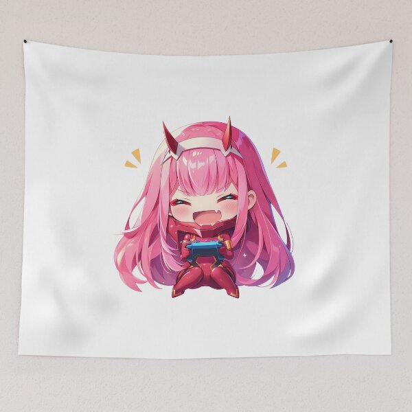 Item preview, Zero Two Darling Franxx Cute Chibi Anime Girl Playing Video Game designed and sold by earlobejerk.