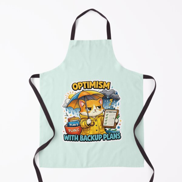 Item preview, Optimism With Backup Plans Funny Cat Motivation Meme designed and sold by OptimismPending.