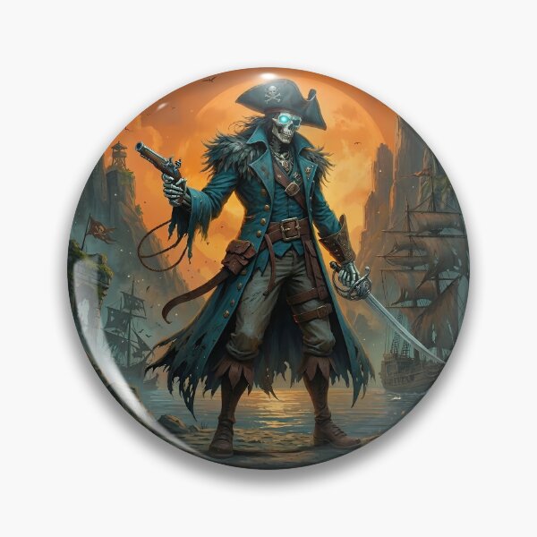 Item preview, Ghost Pirate Captain - Undead Fantasy Art designed and sold by Lucid Dream Pixel.