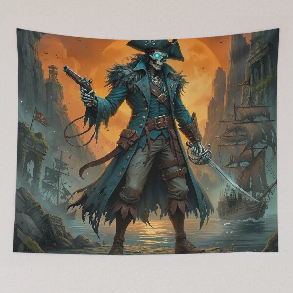 Item preview, Ghost Pirate Captain - Undead Fantasy Art designed and sold by Lucid Dream Pixel.