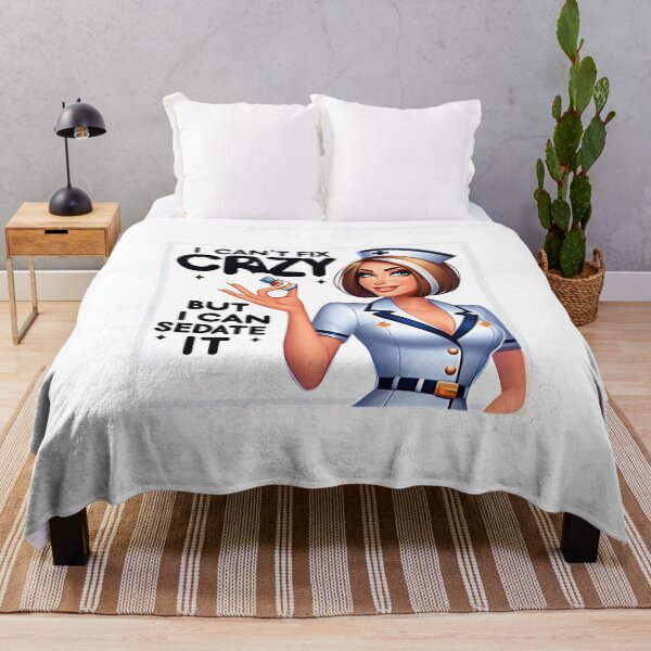 Item preview, I Can't Fix Crazy But I Can Sedate It Nurse Sticker designed and sold by JobVibeStudio.