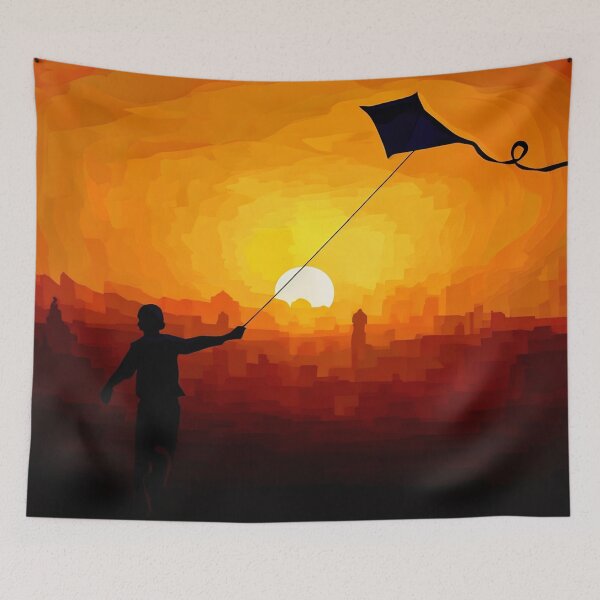 Item preview, Kite Flying at Sunset designed and sold by tomorrowsart.