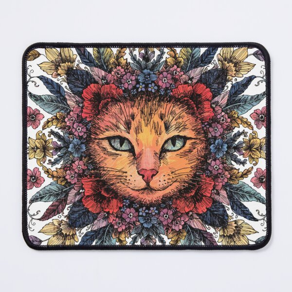Item preview, Floral Mandala Art cat – Intricate Flower Mandala Design designed and sold by Anime9122.