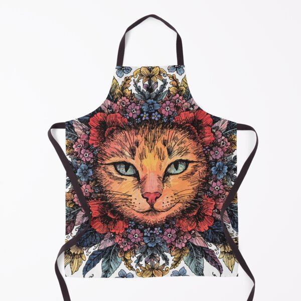 Item preview, Floral Mandala Art cat – Intricate Flower Mandala Design designed and sold by Anime9122.