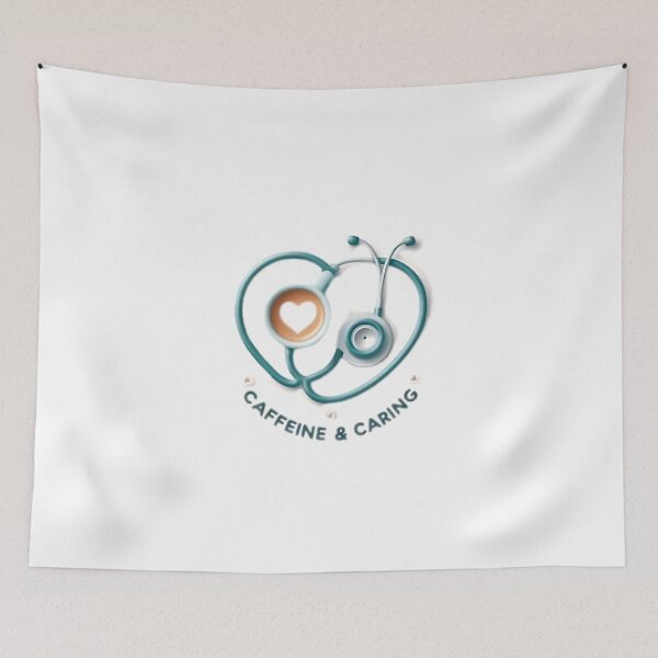 Item preview, Funny Nurse Caffeine and Caring Sticker designed and sold by JobVibeStudio.