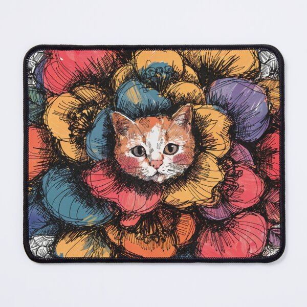 Item preview, Floral Mandala Art cat – Intricate Flower Mandala Design designed and sold by Anime9122.