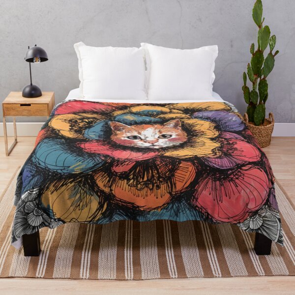 Item preview, Floral Mandala Art cat – Intricate Flower Mandala Design designed and sold by Anime9122.
