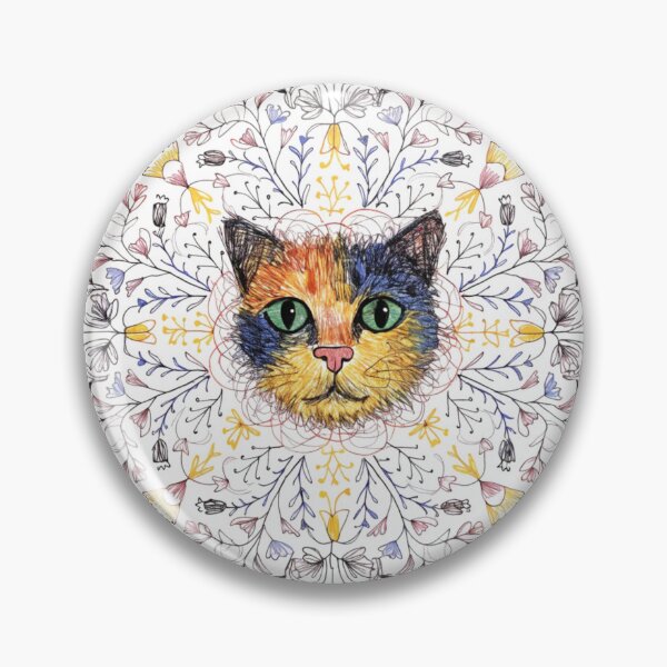 Item preview, Floral Mandala Art cat – Intricate Flower Mandala Design designed and sold by Anime9122.
