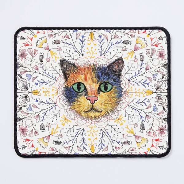 Item preview, Floral Mandala Art cat – Intricate Flower Mandala Design designed and sold by Anime9122.