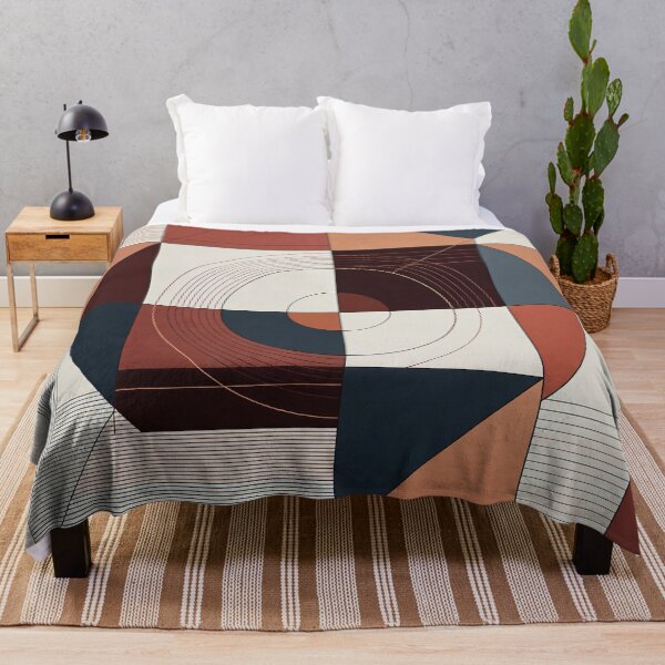 Artikelvorschau, Terrakotta Abstrakter geometrischer Kunstdruck im Mid-Century-Modern-Stil entworfen und verkauft von A1DesignMinimal.