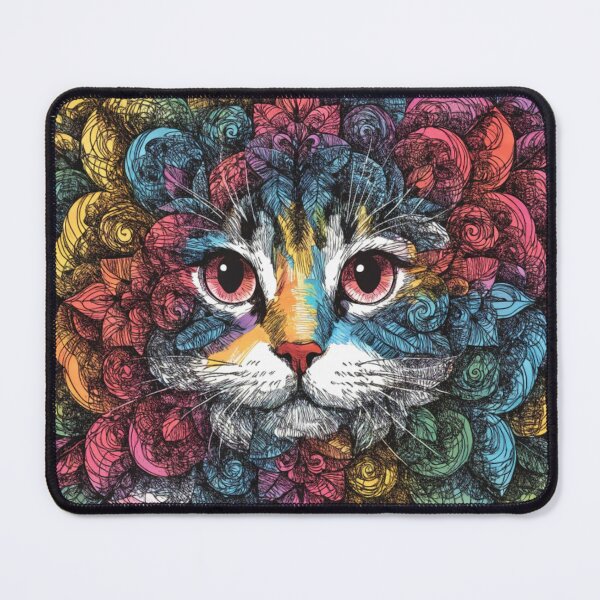 Item preview, Floral Mandala Art cat – Intricate Flower Mandala Design designed and sold by Anime9122.