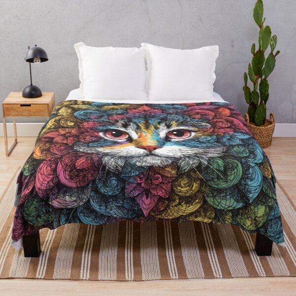Item preview, Floral Mandala Art cat – Intricate Flower Mandala Design designed and sold by Anime9122.