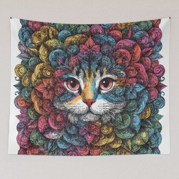 Item preview, Floral Mandala Art cat – Intricate Flower Mandala Design designed and sold by Anime9122.