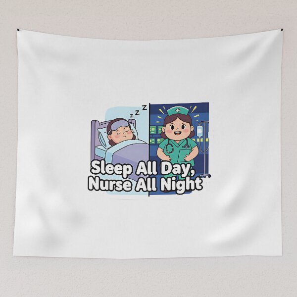Item preview, Funny sleep all day nurse designed and sold by JobVibeStudio.