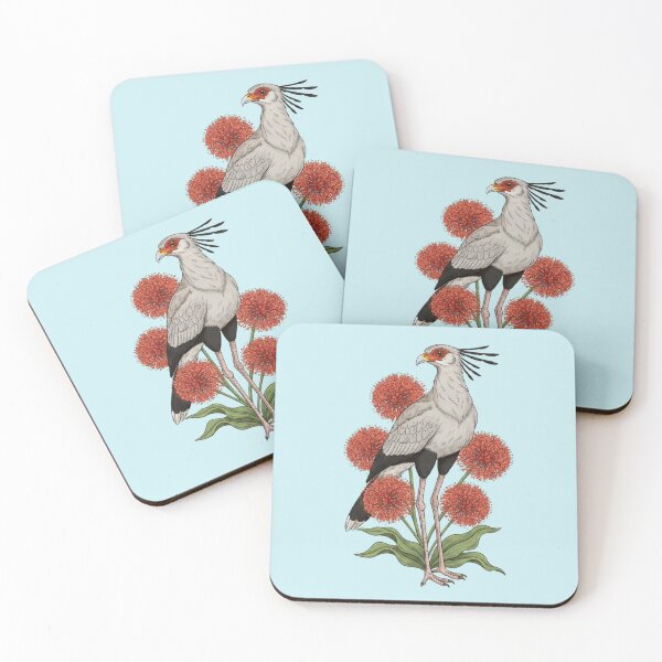 Item preview, Secretary Bird with Floral Botanical Illustration designed and sold by BirdsnStuff.
