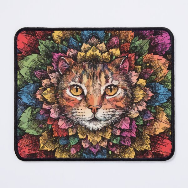 Item preview, Floral Mandala Art cat – Intricate Flower Mandala Design designed and sold by Anime9122.