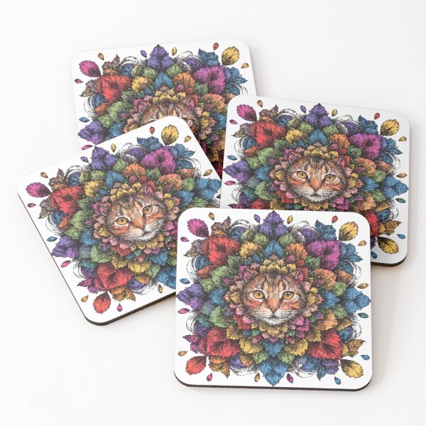 Item preview, Floral Mandala Art cat – Intricate Flower Mandala Design designed and sold by Anime9122.