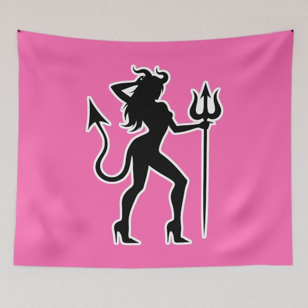 Item preview, Sexy Devil Girl Silhouette Graphic - Edgy Succubus Pin-Up Illustration designed and sold by MakarenaCreate.