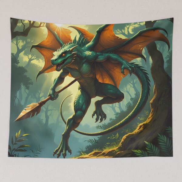 Item preview, Lizardman Fighter - Reptilian Fantasy Art designed and sold by Lucid Dream Pixel.