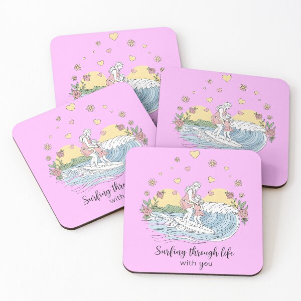 Item preview, Surfing Through Life with You – Mom Helping Daughter Surf designed and sold by Sea Gem.