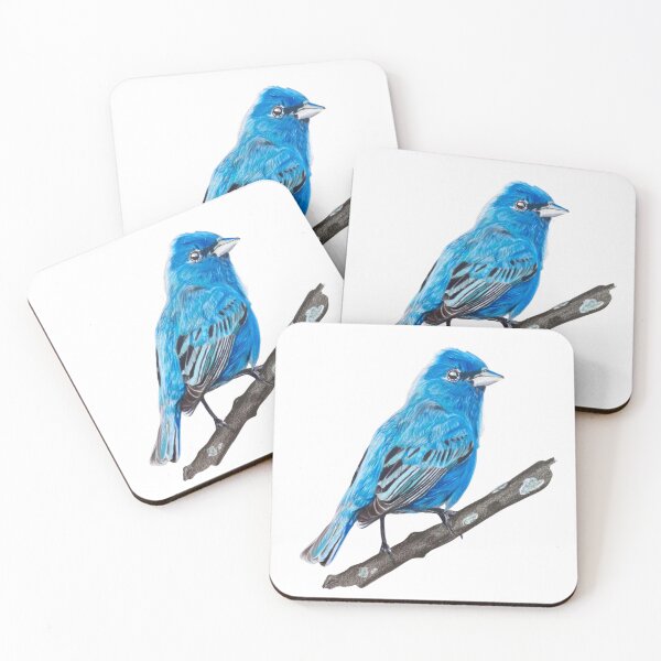 Item preview, Indigo Bunting Blue Rhapsody Colored Pencil Art designed and sold by Heather Barker.