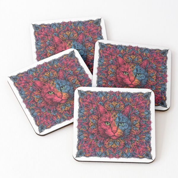 Item preview, Floral Mandala Art cat – Intricate Flower Mandala Design designed and sold by Anime9122.