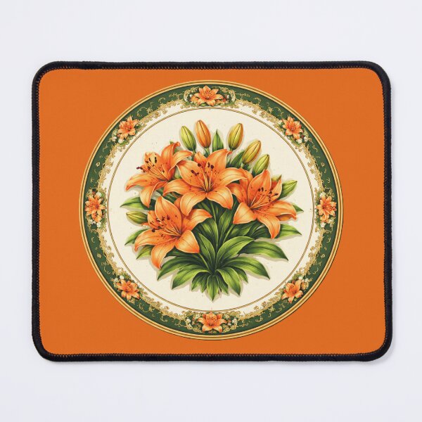 Item preview, Tiger Lily Majesty – Bold Grace Botanical Circle Design designed and sold by TheJoyfulPen.