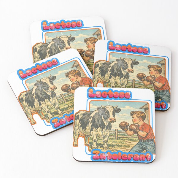 Item preview, Lactose Intolerant — Retro Cow Fight Cartoon designed and sold by Nacho Average Designs.