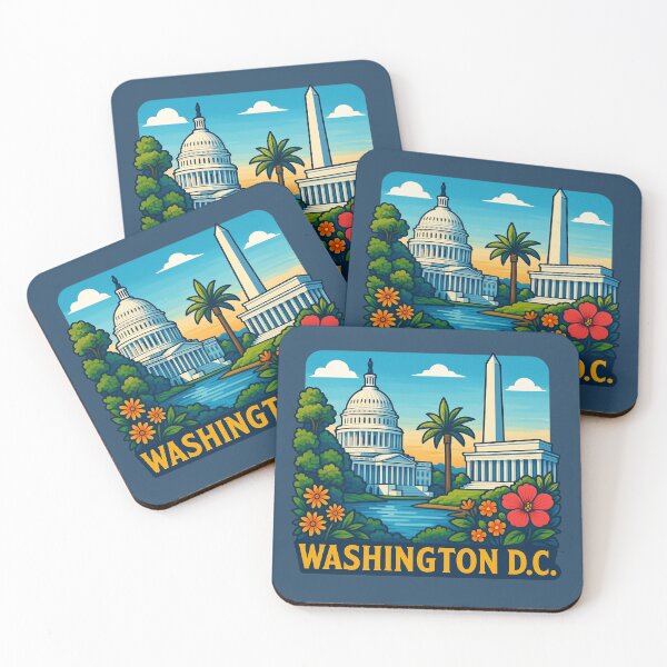 Item preview, Washington DC - Retro City Landmarks designed and sold by Myra365Art.