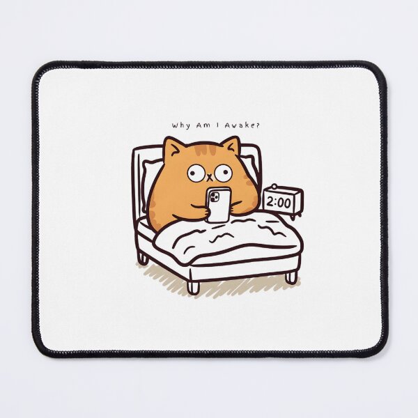 Item preview, Funny Orange Cat Scrolling Phone at Night – Why Am I Awake designed and sold by Dio Series.