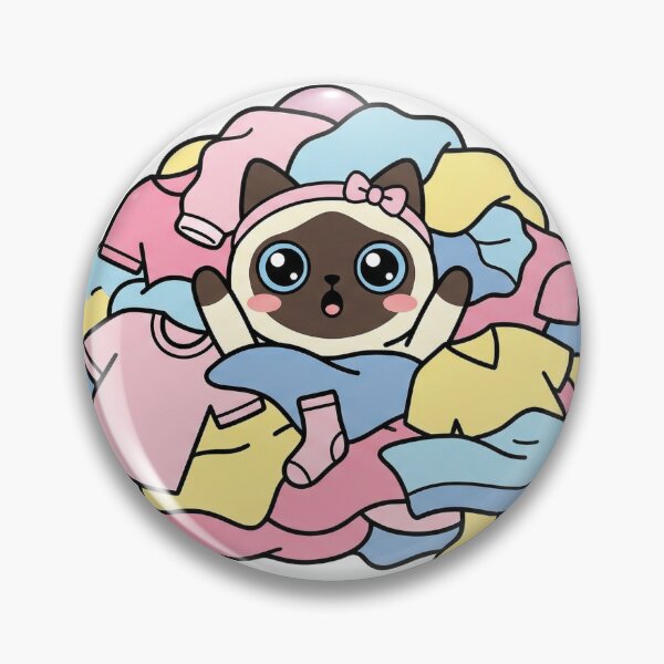 Item preview, Kawaii Siamese Cat Drowning in Laundry - Funny Overwhelmed To Do List Shirt designed and sold by Inna Myrien.