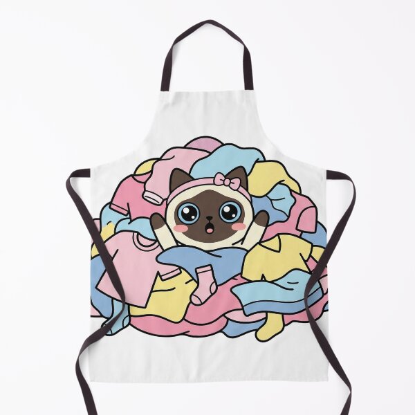 Item preview, Kawaii Siamese Cat Drowning in Laundry - Funny Overwhelmed To Do List Shirt designed and sold by Inna Myrien.