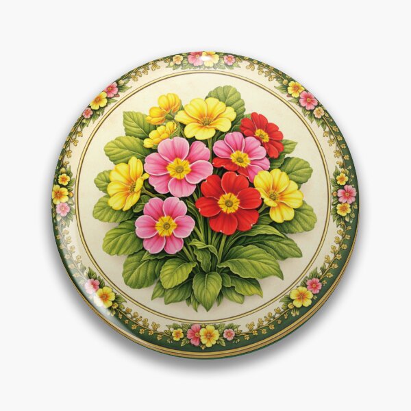 Item preview, Primrose Welcome – Spring Renewal Botanical Circle Design designed and sold by TheJoyfulPen.