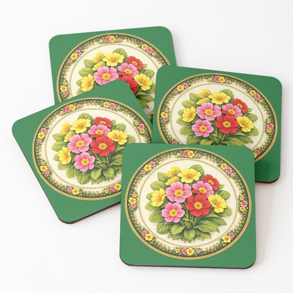 Item preview, Primrose Welcome – Spring Renewal Botanical Circle Design designed and sold by TheJoyfulPen.