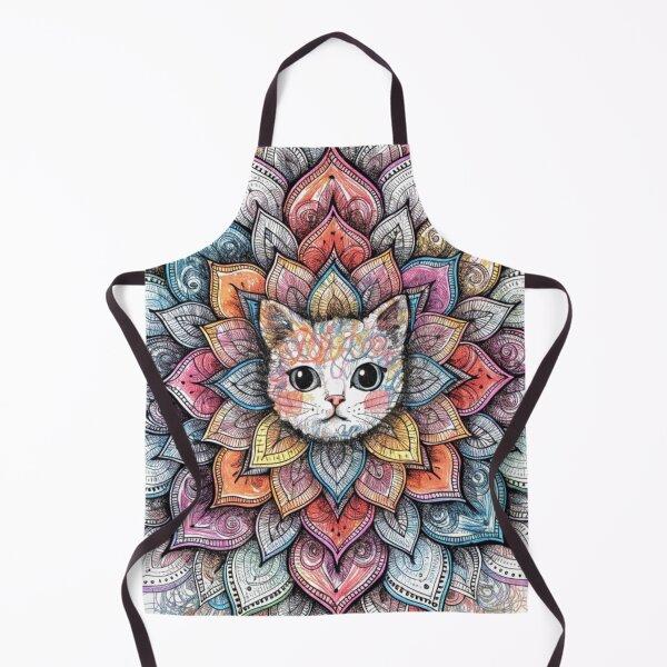 Item preview, Floral Mandala Art cat – Intricate Flower Mandala Design designed and sold by Anime9122.