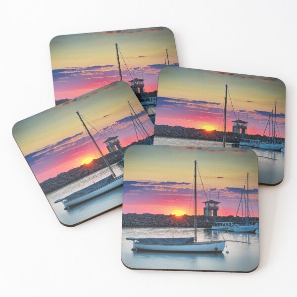 Item preview, Sunset behind vintage timber boat designed and sold by pcole123.