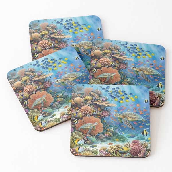 Item preview, Coral Reef Watercolor Splendor - Vibrant Marine Life designed and sold by VibranPalette.
