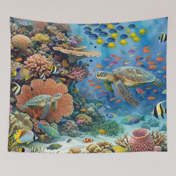 Item preview, Coral Reef Watercolor Splendor - Vibrant Marine Life designed and sold by VibranPalette.