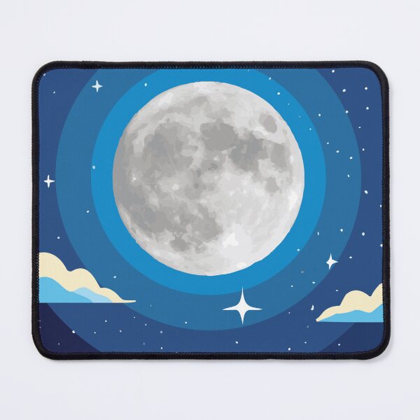 Item preview, Full Moon Night Sky – Minimal Space Landscape Illustration designed and sold by techkitchensink.