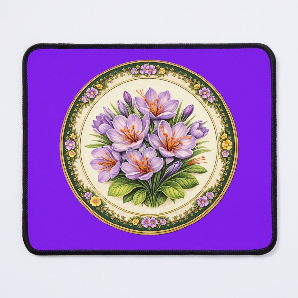 Item preview, Saffron Treasure – Precious Bloom Botanical Circle Design designed and sold by TheJoyfulPen.