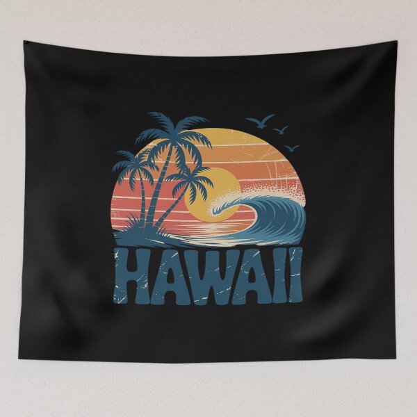 Item preview, Hawaii Vacation Sunset Cute 70S Vintage Retro Beach designed and sold by RonnasJackson.