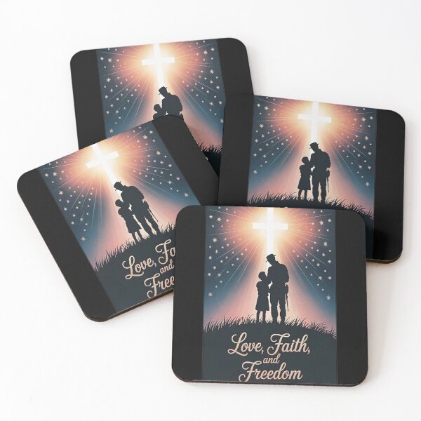 Item preview, In The Light Of Love Faith And Freedom Jesus And Soldier Tribute designed and sold by brinbotty.