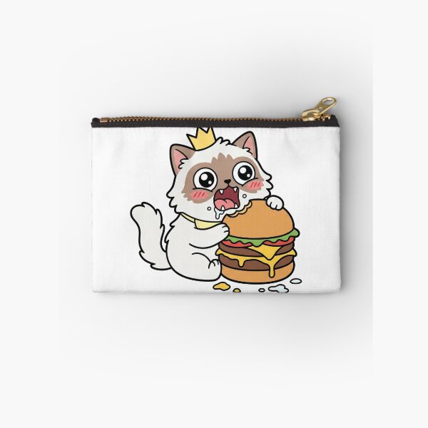 Item preview, Kawaii Cat Eating Giant Burger - Funny Hangry Foodie Shirt designed and sold by Inna Myrien.