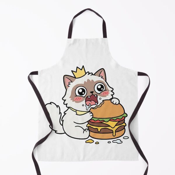 Item preview, Kawaii Cat Eating Giant Burger - Funny Hangry Foodie Shirt designed and sold by Inna Myrien.